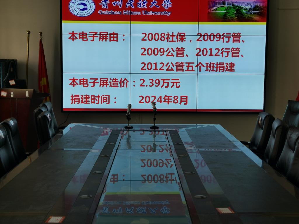 我们08社保、09行管、公管捐赠、12行管、公管为学院捐赠电子屏